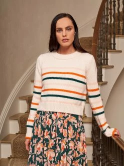 LLC21123_CREAM/ PINK/ORANGE/GREEN Mini Marin Sweater Monogram