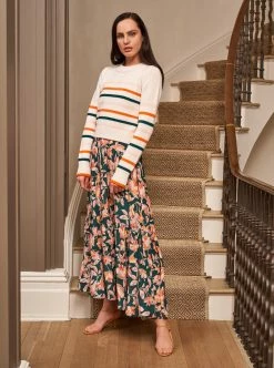 LLC21123_CREAM/ PINK/ORANGE/GREEN Mini Marin Sweater Monogram