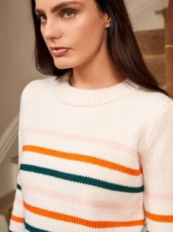LLC21123_CREAM/ PINK/ORANGE/GREEN Mini Marin Sweater Monogram