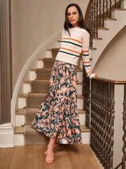 LLC21123_CREAM/ PINK/ORANGE/GREEN Mini Marin Sweater Monogram