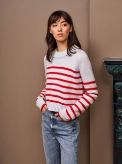 LLC21123_LT-BLUE/RED Monogram Mini Marin Sweater