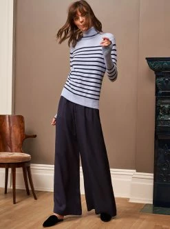 LLC21249_LT-BLUE/NAVY Knitwear AAA Lean Lines Turtleneck