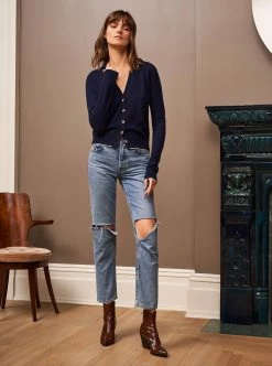 LLC21245_NAVY Knitwear Neat Cardigan