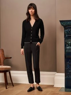 LLC21245_BLACK Neat Cardigan Knitwear