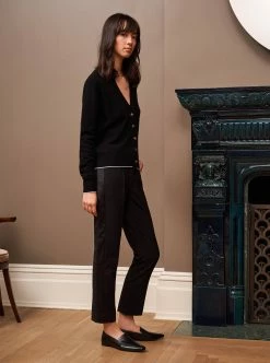 LLC21245_BLACK Neat Cardigan Knitwear