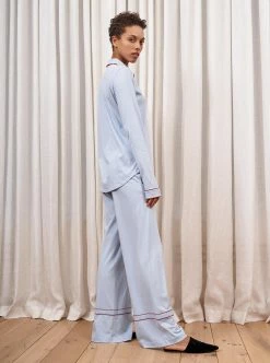 LLC21027/LLC24002_LIGHT_BLUE/RED Monogram Bonne Nuit Pajamas