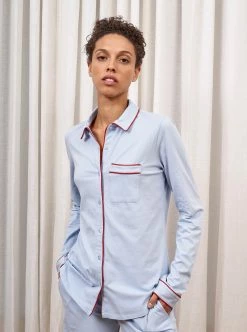 LLC21027/LLC24002_LIGHT_BLUE/RED Monogram Bonne Nuit Pajamas