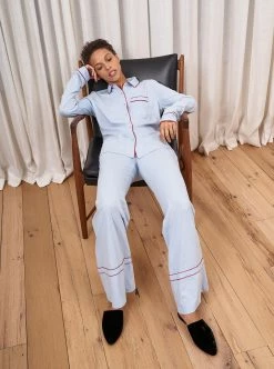 LLC21027/LLC24002_LIGHT_BLUE/RED Monogram Bonne Nuit Pajamas