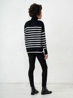 LLC21124_BLACK/CREAM Knitwear Marin Turtleneck