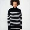 LLC21124_BLACK/CREAM Knitwear Marin Turtleneck