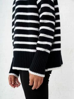 LLC21124_BLACK/CREAM Knitwear Marin Turtleneck