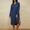 LLC23042_NAVY / WHITE Bonne Nuit Shirt Dress