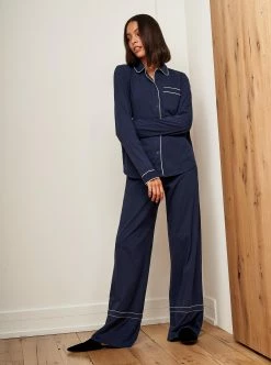 LLC21027/LLC24002_NAVY/WHITE Monogram Bonne Nuit Pajamas