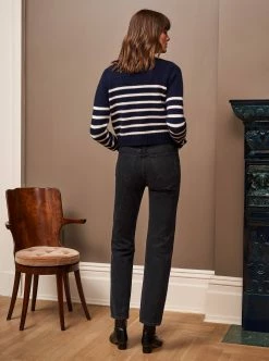 LLC21243_NAVY/CREAM Monogram Mini Marin Cardigan