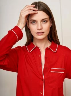 LLC21027/24002_RED/WHITE Monogram Bonne Nuit Pajamas