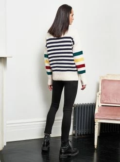 LLC21224_CREAM/NAVY/RAINBOW Marin Sweater Monogram