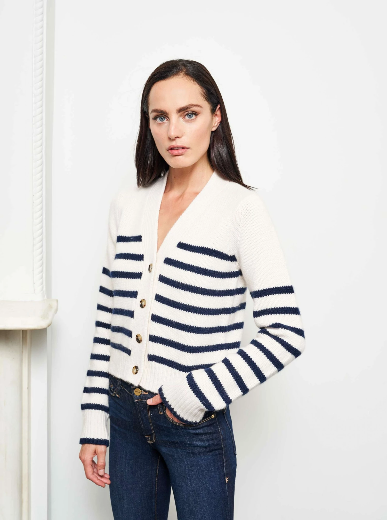 LLC21243_CREAM/NAVY Monogram Mini Marin Cardigan 8 LLC21243_CREAM/NAVY Monogram Mini Marin Cardigan