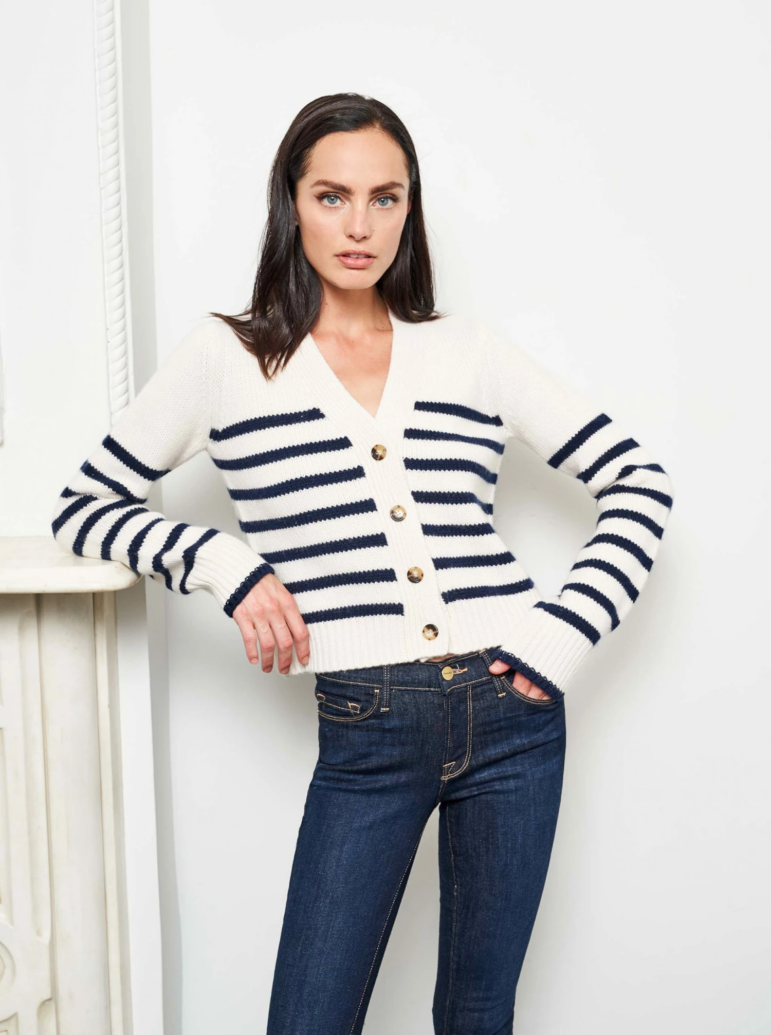 LLC21243_CREAM/NAVY Monogram Mini Marin Cardigan 4 LLC21243_CREAM/NAVY Monogram Mini Marin Cardigan