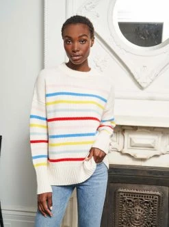 LLC21059_CREAM/BRIGHT-RAINBOW Monogram Marin Sweater