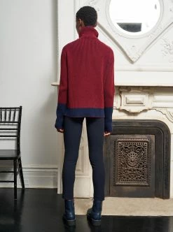 LLC21015_BURGUNDY/NAVY AAA Turtleneck