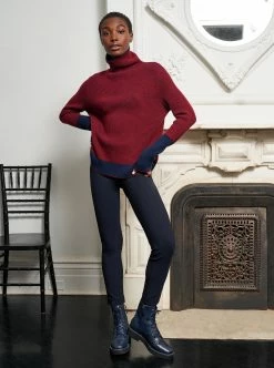 LLC21015_BURGUNDY/NAVY AAA Turtleneck