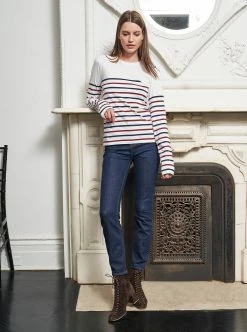 LLC21012_WHITE/NAVY/ BORDEAUX Lean Lines Tee