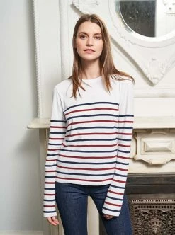 LLC21012_WHITE/NAVY/ BORDEAUX Lean Lines Tee