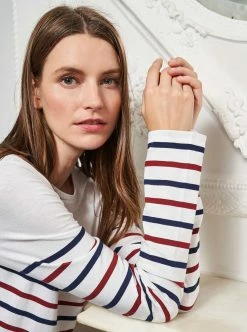 LLC21012_WHITE/NAVY/ BORDEAUX Lean Lines Tee