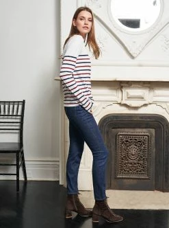 LLC21012_WHITE/NAVY/ BORDEAUX Lean Lines Tee