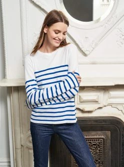 LLC21012_WHITE/BLUE Lean Lines Tee Tees