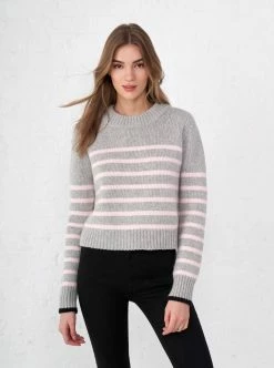 LLC21123_GREY/PINK Mini Marin Sweater Monogram