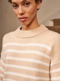 LLC21490_MELANGE CAMEL/CREAM Marin Sweater Monogram