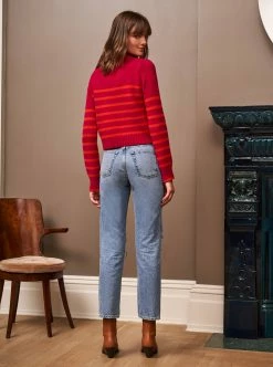 LLC21123_BERRY/BLOOD-ORANGE Monogram Mini Marin Sweater