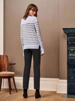 LLC21037_PALE BLUE/GREY/CREME AAA Lean Lines Sweater Knitwear