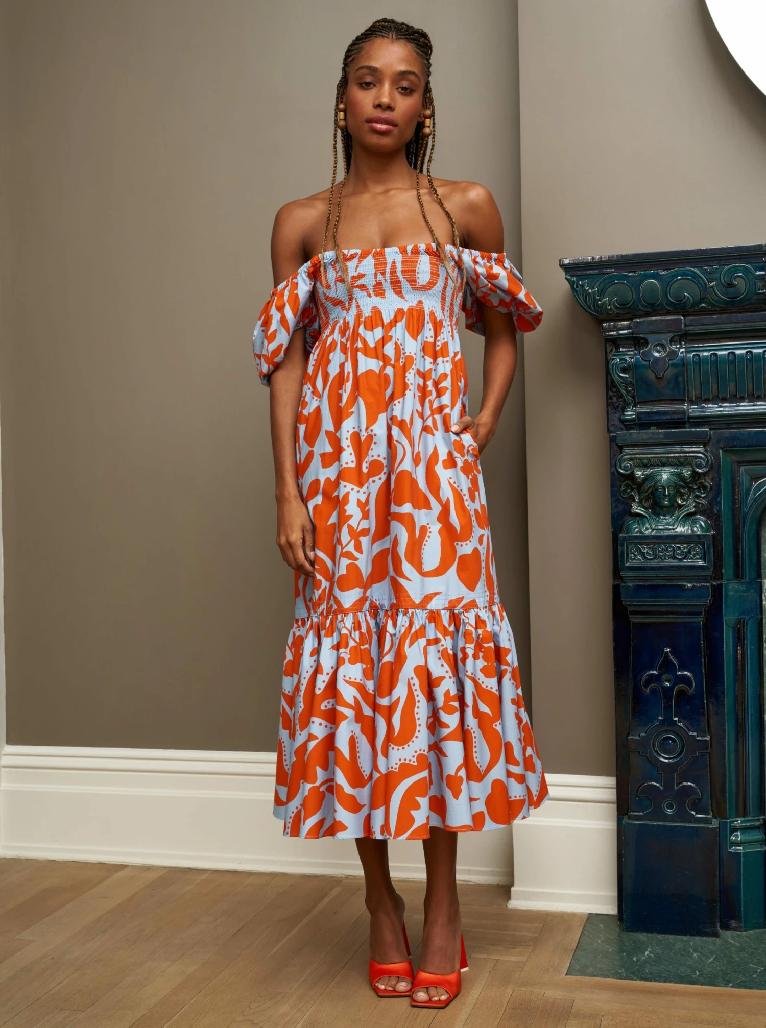 LLC13390_PALE BLUE/TANGERINE Amy Dress 3 LLC13390_PALE BLUE/TANGERINE Amy Dress