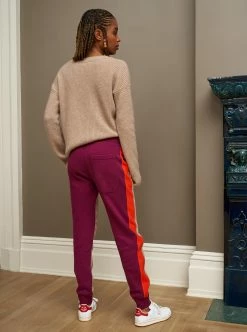 LLC24029_CAMEL MELANGE / RED VIOLET / POPPY RED Pants Aprés Jogger