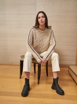 LLC21662_OAT/NAVY Ayacucho Sweater Knitwear