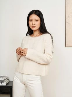 LLC21578_CREAM Knitwear Basket Sweater