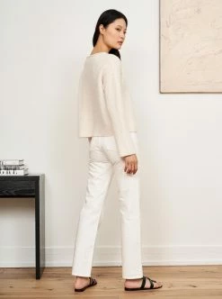 LLC21578_CREAM Knitwear Basket Sweater