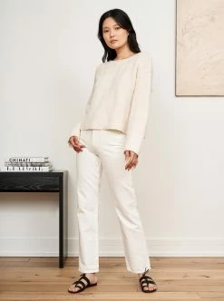 LLC21578_CREAM Knitwear Basket Sweater