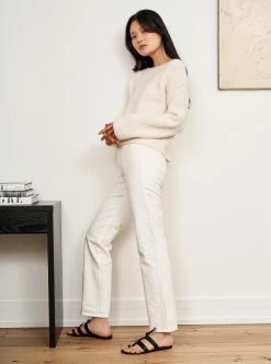 LLC21578_CREAM Knitwear Basket Sweater