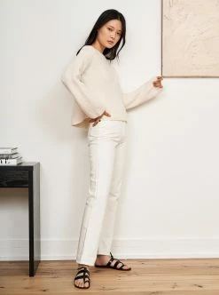 LLC21578_CREAM Knitwear Basket Sweater