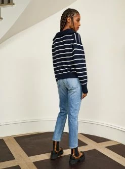 LLC21483_NAVY/CREAM Bastien Sweater