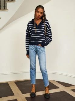 LLC21483_NAVY/CREAM Bastien Sweater