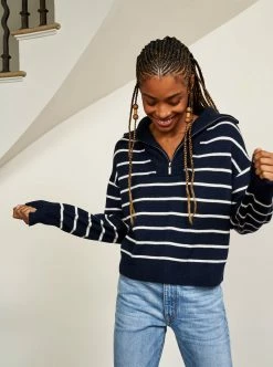 LLC21483_NAVY/CREAM Bastien Sweater