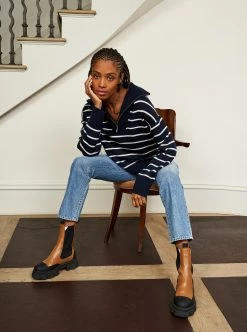 LLC21483_NAVY/CREAM Bastien Sweater