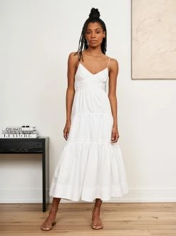 LLC13281_WHITE/WHITE STRIPE Beatrix Dress Dresses