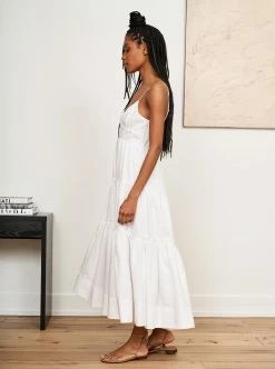 LLC13281_WHITE/WHITE STRIPE Beatrix Dress Dresses