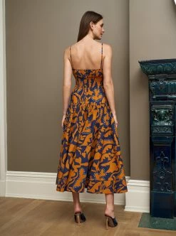 LLC13381_NAVYCOGNAC Bee Dress Dresses