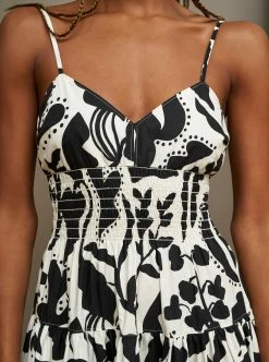 LLC13381_IVORY/BLACK Bee Dress